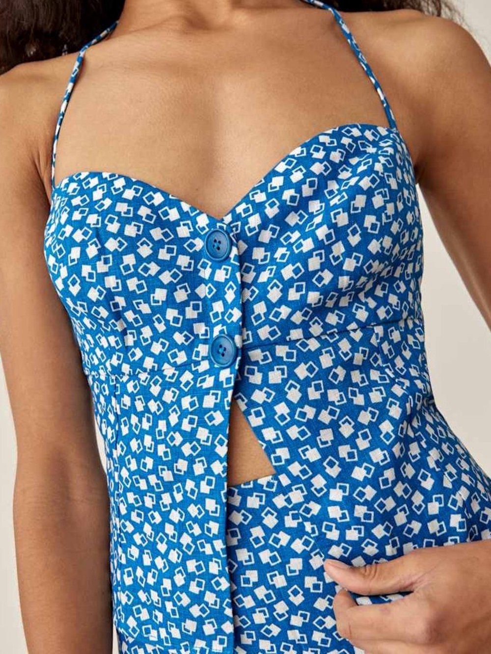 Reformation Linen Alexandria Halter Top